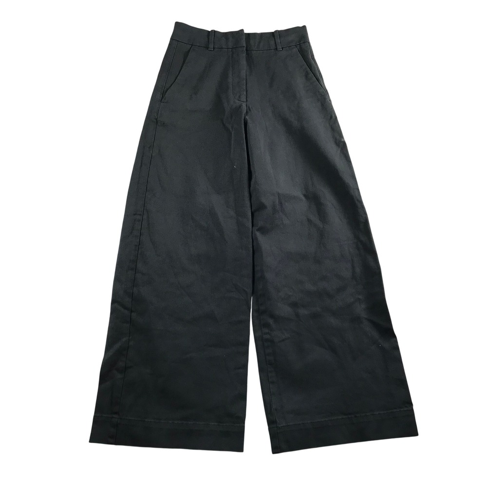 Everlane Wide Leg Crop Pants Iron Grey High Rise Organic Cotton Twill Size 4